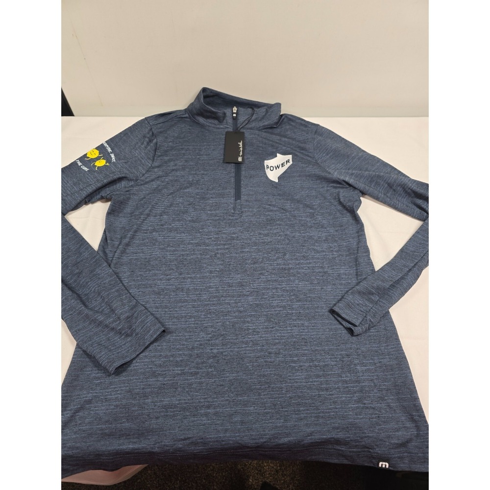 Travis Mathew Women's 1/4 Zip Pullover Crestview Lightweight Vintage Indigo SZ S